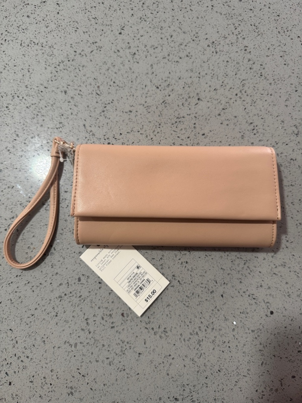 Blush Pink Wristlet Clutch with Detachable Strap